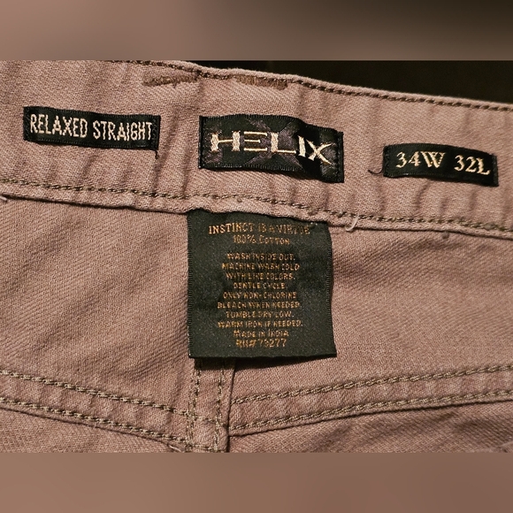 Helix Jeans N56 Men Size 34x32 Brown Relaxed Straight Y2k Hip Hop Style - Picture 5 of 7